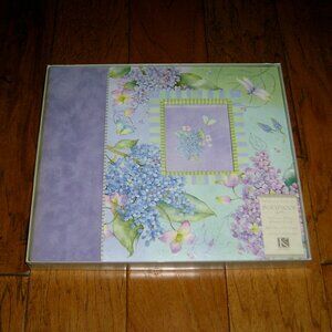 K & Company Scrapbook Album Juliana Suede Lilacs Dragonfly Purple Floral, NEW